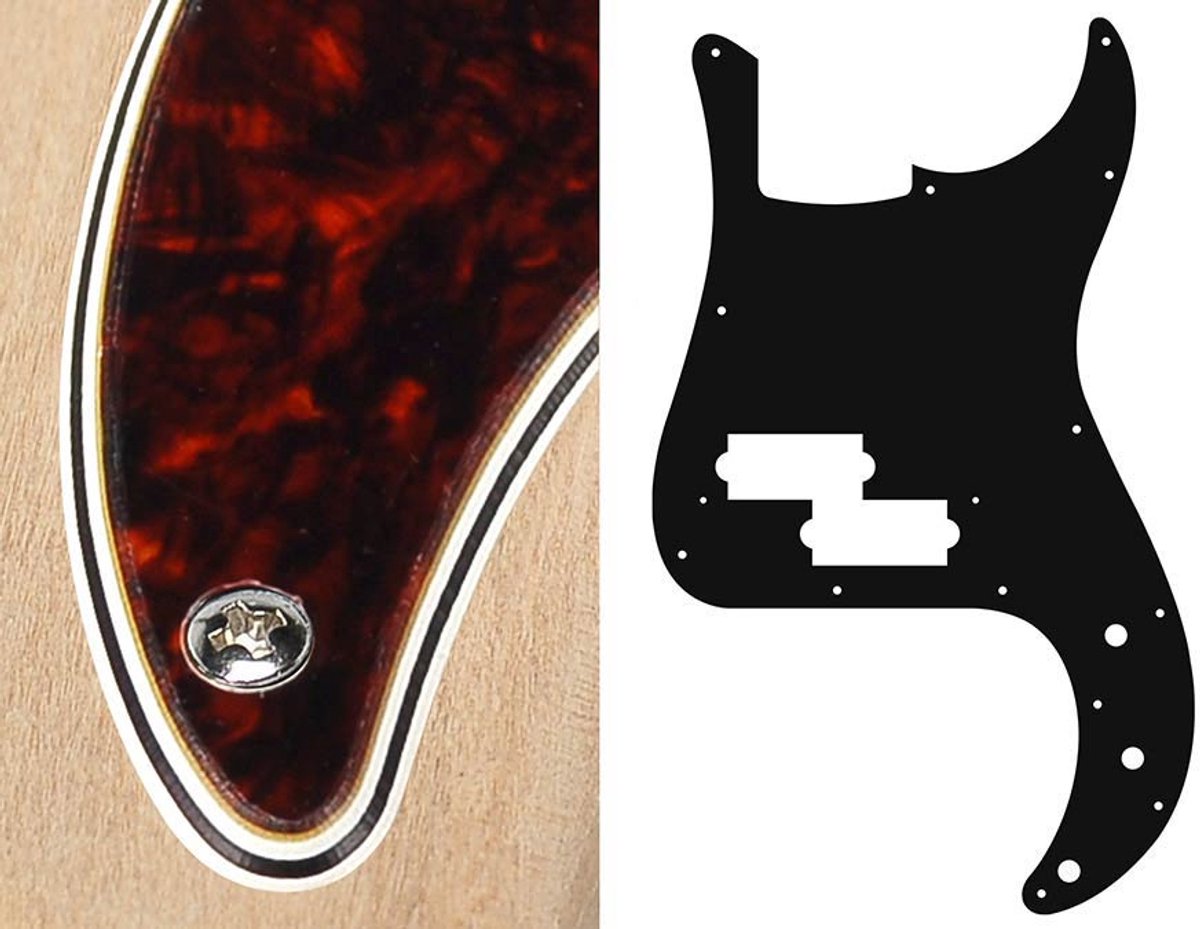 Boston PB-415-TI pickguard, Puncher bass, standard, 4 ply, tortoise intense