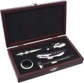 Wijnopener Set in Houten Doos 5 delig - Wijnset - Accessoires Kit