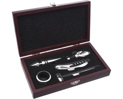 Wijnopener Set in Houten Doos 5 delig - Wijnset - Accessoires Kit