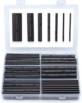 Wirefy 180 Stuks Krimpkous Kit - 3:1 Dubbelwandige Krimpkous Kabel - Met Zelfklevende Voering - Thermische Slang - Zwart