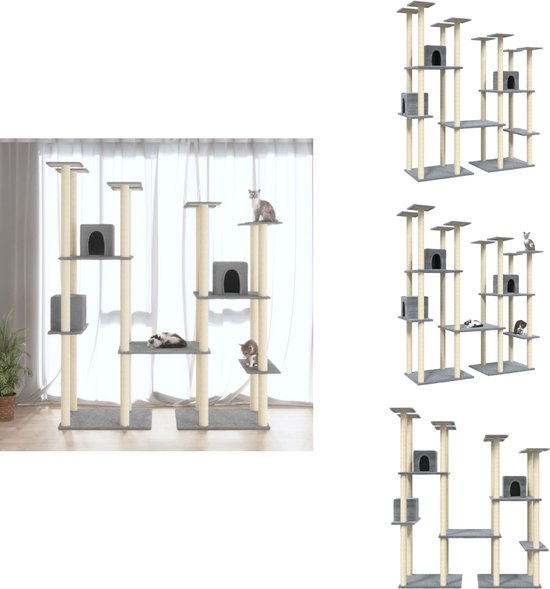 Krabpaal met Groot Platform – 2 Kattenhuizen & Speelboom 84 cm
