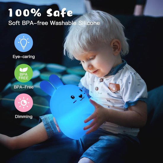Dhqkqg Bubu Dudu Nachtlampje voor kinderen, 2 stuks, panda-lamp, 3 lichtmodi, touch-bediening en USB-opladen, voor kinderen en baby's, decoratie kinderkamer