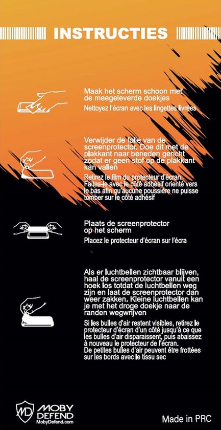 Pack de 3 Protecteurs d'écran iPhone 16 - Économiseurs d'écran MobyDefend avec Rebords noirs - Glas trempé - Plaques de verre Adapté pour : iPhone 16