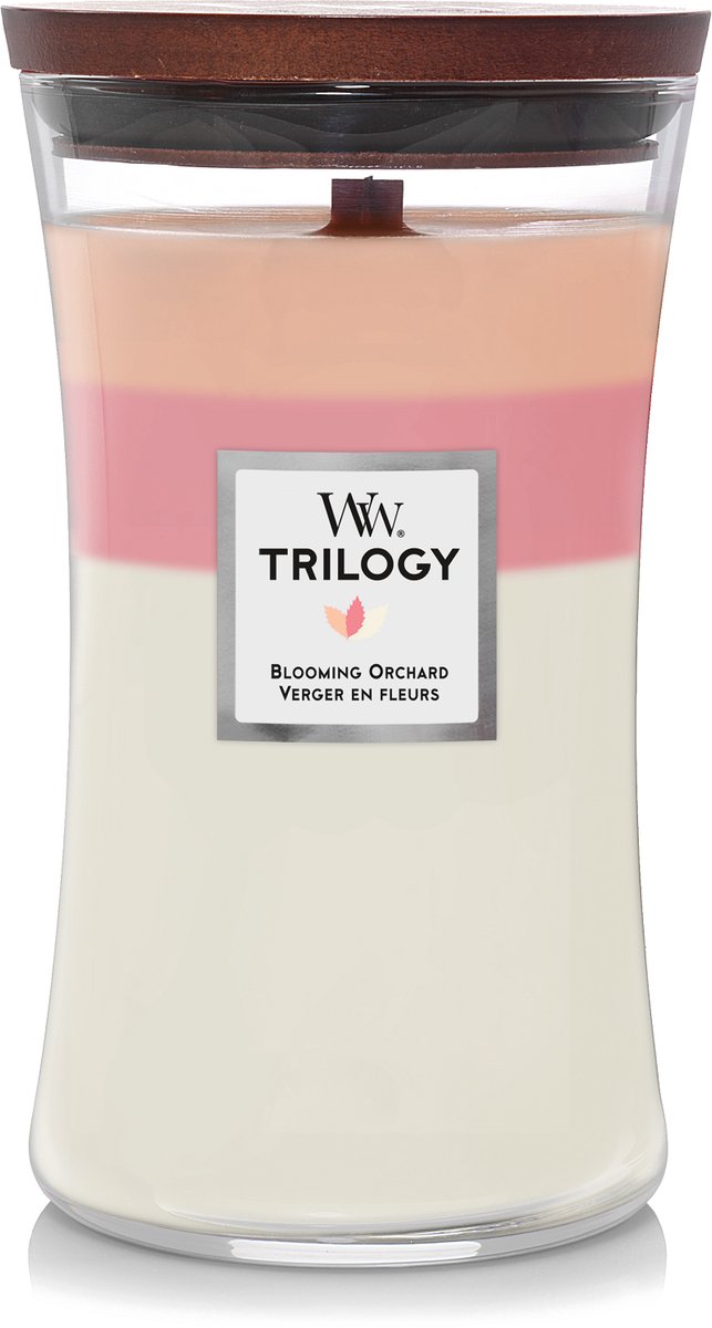 WoodWick Hourglass Trilogy Large Geurkaars - Blooming Orchard - 130 branduren