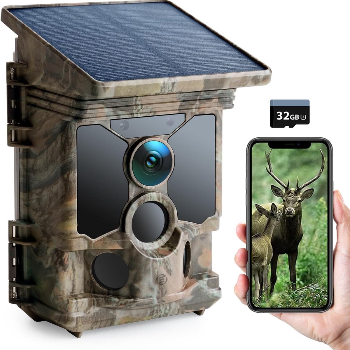 Equivera Wildcamera voor Buiten - Wildcamera met Nachtzicht - WiFi - Hoge Resolutie - Waterdicht - Wild Camera - Premium