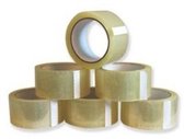 Verpakkingstape - dozentape transparant PP (Polypropyleen) solvent 50 Meter x 50 mm dikte 25u | Inpak tape | 6 stuks