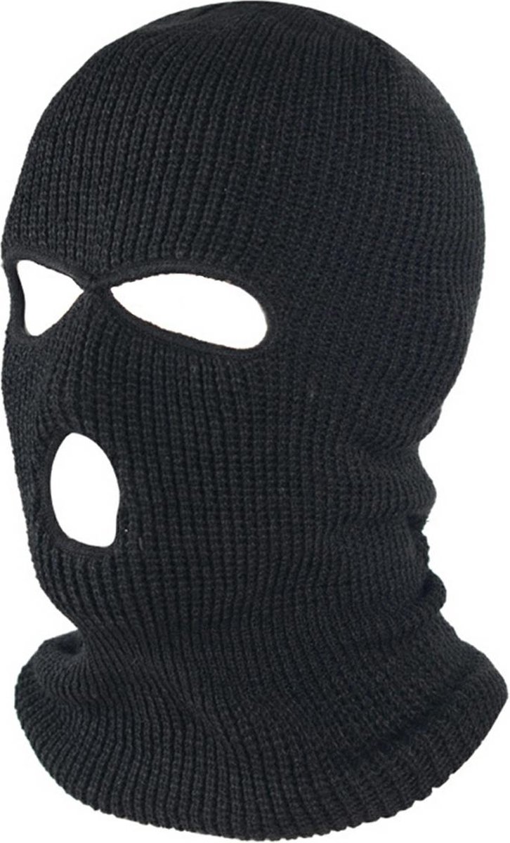 Bivakmuts Driegats I Facemask I Skimuts I Bivak I I Wintersport I Motor/Schooter/Fiets Muts I Universeel I Zwart