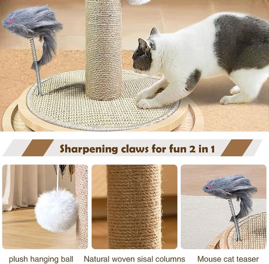 Kattenpaal krabpaal | Indoor Kitten Scratch Pillar, Verhoogde