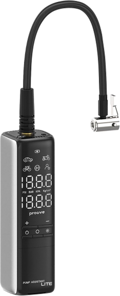 Proove Pump Assistant Lite Draagbare 12V Pomp – 120W Vermogen – 3m Kabel – Compact en Lichtgewicht – Grijs