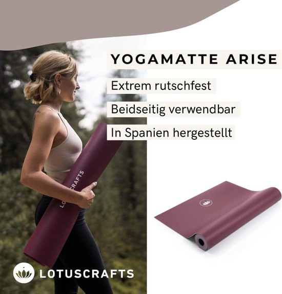 Yogamat van natuurlijk rubber gemaakt in Spanje - antislip en professioneel voor yoga en pilates - gerecycled rubber - dynamische yogastijlen - ARISE Yoga mat van Yogamat — afbeelding 4