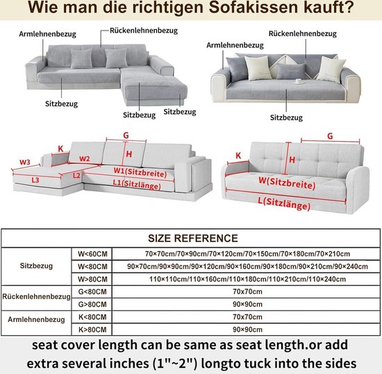 DeepDream Wasserdicht Sofa Überzug Chenille Sofabezug, Kratzfest Hund Katze Sofaschoner, Rutschfester Sofa Cover Couch Überzug 2 3 4 Sitzer für U Form L Form Sektionssofa (Dunkelgrau, 90 * 210cm
