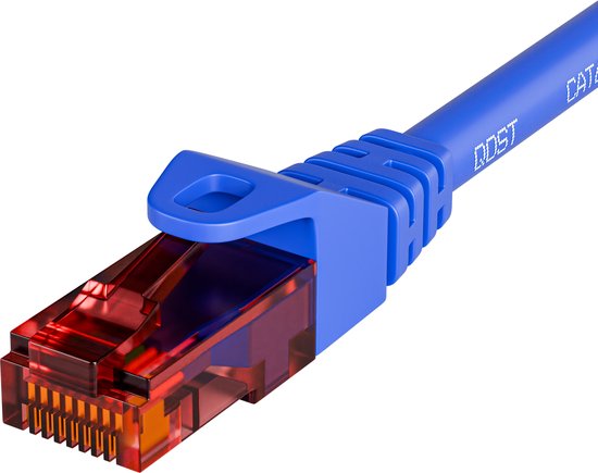 Qost - Câble internet CAT6 - 100% cuivre / UTP - 10 Gbps / 250 MHz - Connecteurs RJ45 - Câble patch / Câble réseau - 7,50 Mètre - Blauw