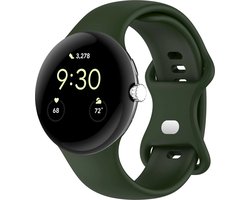 Strap-it Siliconen Classic smartwatch bandje geschikt voor Google Pixel Watch 5 (41 mm) / 4 (41 mm) / 3 (41 mm) / 2 / 1 - Donkergroen