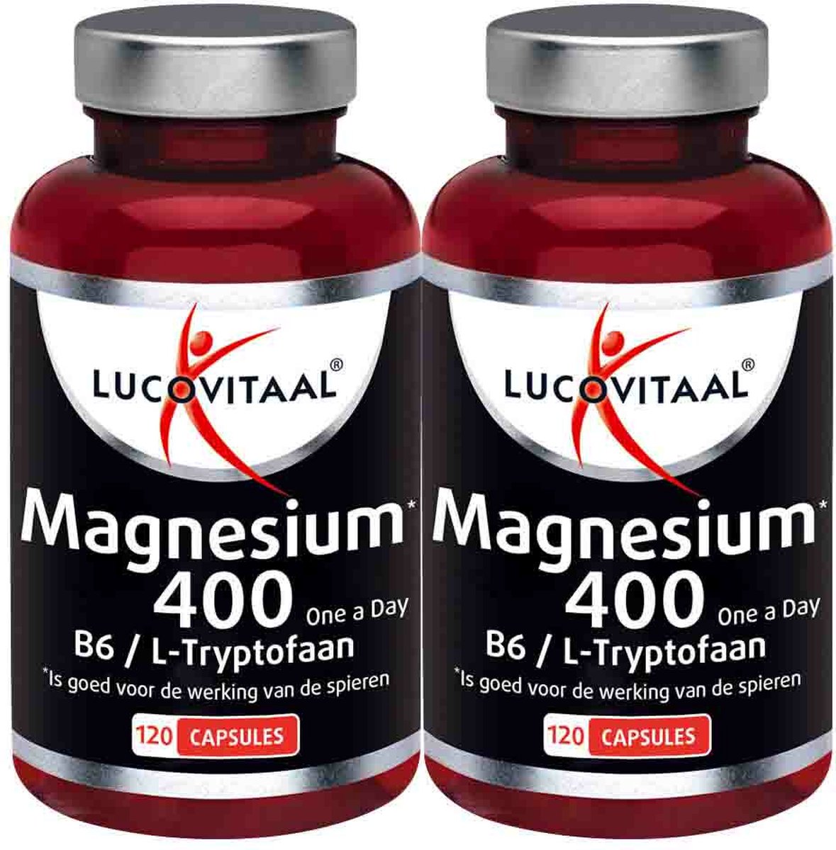 Goedkoopste 2x Lucovitaal Magnesium 400 met l-tryptofaan 120 capsules