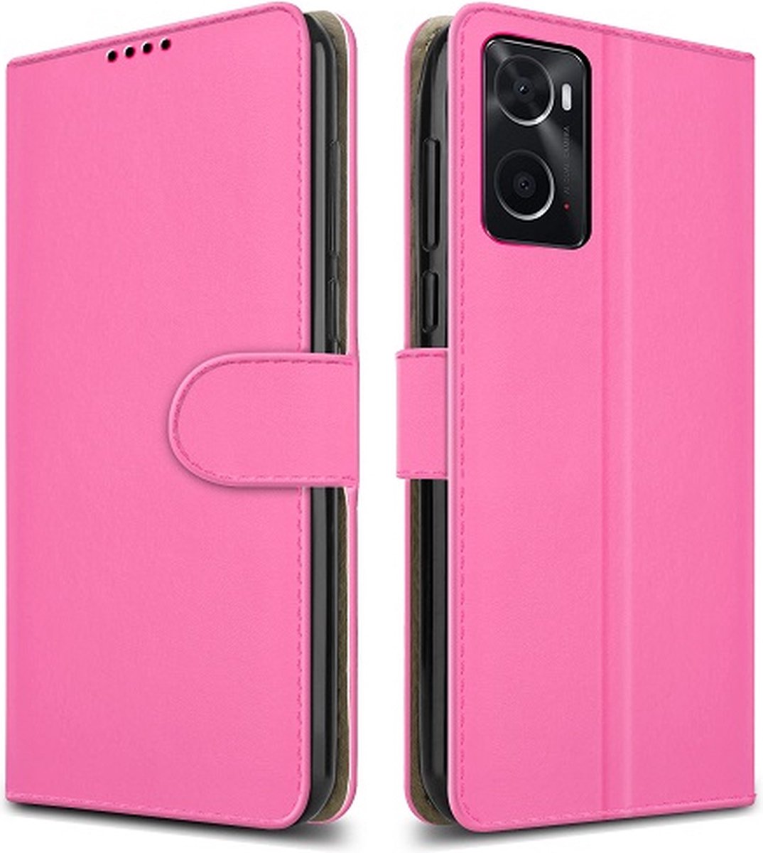 OPPO A76 Hoesje Met Pasjeshouder Bookcase Roze