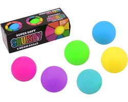 JohnToy Stressbal 50mm set 3 stuks Handtrainers Neon Kleur random