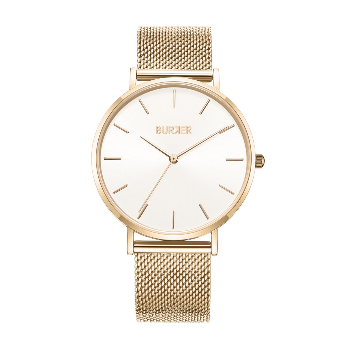 BURKER Ruby Horloge Dames - Rond - Goud Wit - Milanese Band - 38 mm