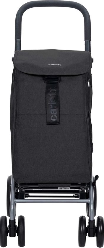 Carlett Classic Duo Boodschappentrolley - Tasinhoud 53L - Koelvak 10L - 4 wielen - Lichtgewicht - Opvouwbaar - Zwart