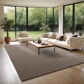 Bol.com the carpet Turin Elegant Kortpolig Vloerkleed Zacht Onderhoudsvriendelijk Dichte Tufting Grijs 160x220 cm aanbieding