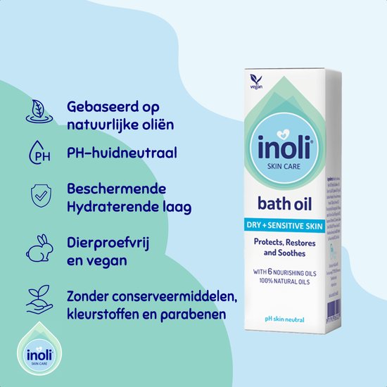 Inoli Skincare - Inoli Badolie voor Droge en Gevoelige Huid 100ml - Babybenodigdheden van Inoli — afbeelding 3