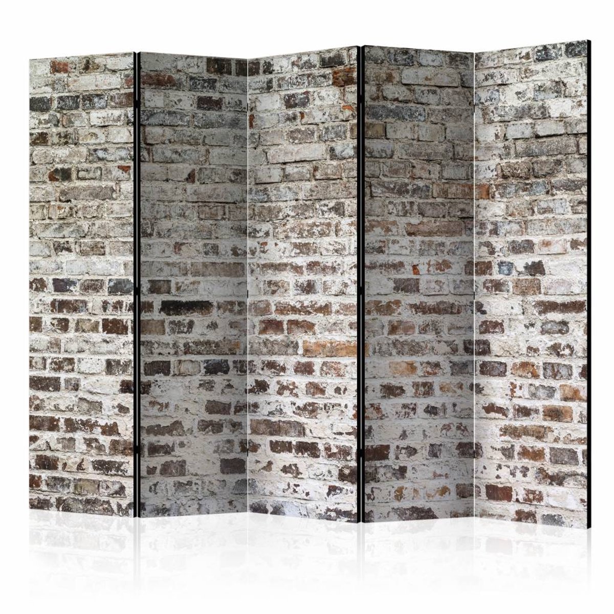 Vouwscherm / Kamerscherm - Oude muur 225x172cm , gemonteerd geleverd, dubbelzijdig geprint