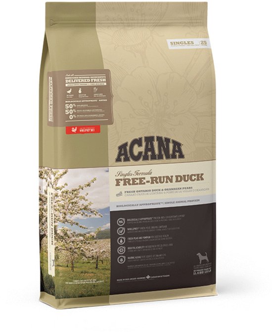 Acana Singles Free-Run Eend&Aardpeer - Hondenvoer - 11.4 kg