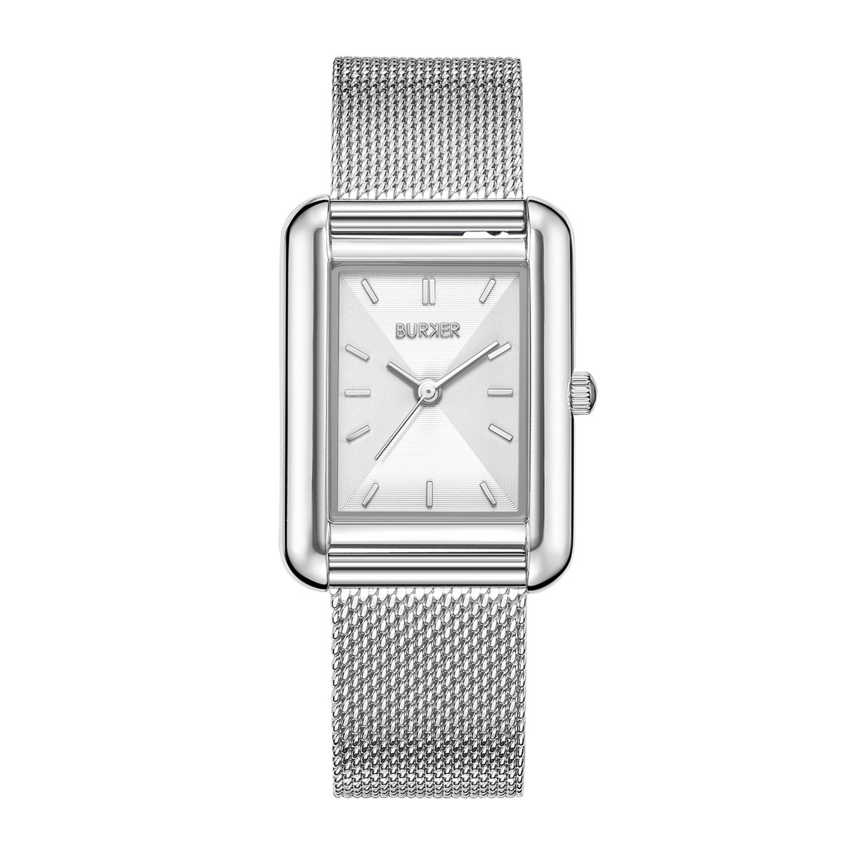 BURKER Olivia Horloge Dames - Vierkant - Zilver - Milanese Band - 29mm