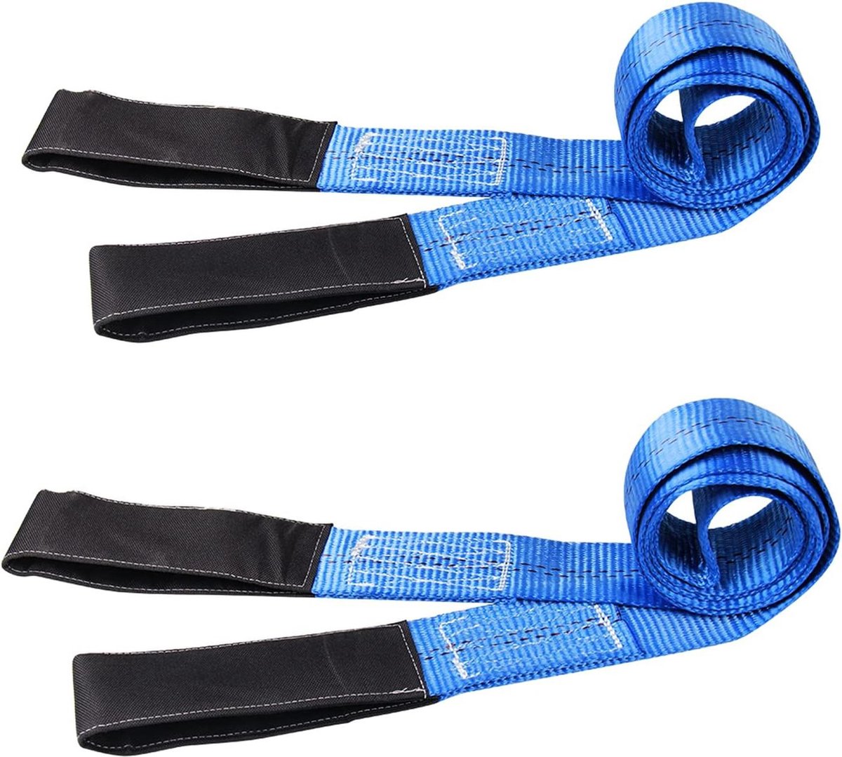 6 x 2 inch hijsstrop met platte lus - 2 stuks - heavy-duty duplex polyester - singelband - Cargo Lift Sling Strap - maximale breeksterkte 9000 pond - werklast 3000 pond - blauw