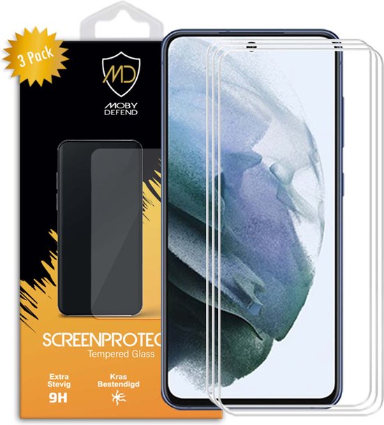 Lot de 3 Protecteurs d'écran Samsung Galaxy S21 FE, économiseurs d' écran en Glas MobyDefend les étuis MobyDefend