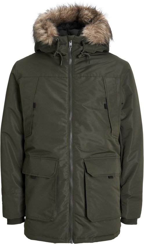 JACK&JONES PLUS JJCONSTRUCT FAUX FUR PARKA PLS Heren Parka - Maat EU2XL US1L