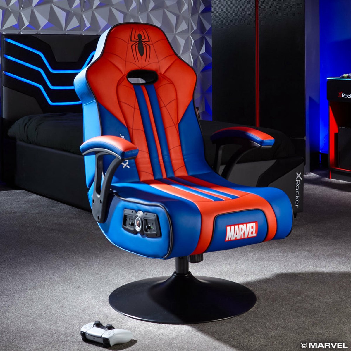 X-Rocker Gamingstoel Spider-Man 2.1 Audio Blauw