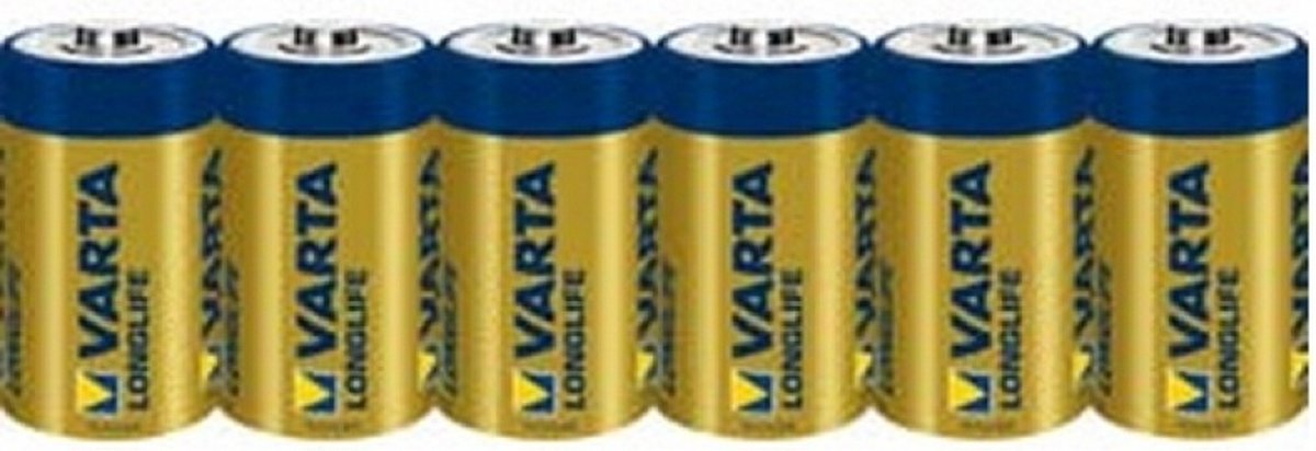C batterij (baby) Varta LONGLIFE C Folie 6 Alkaline 1.5 V 7600 mAh 6 stuk(s)