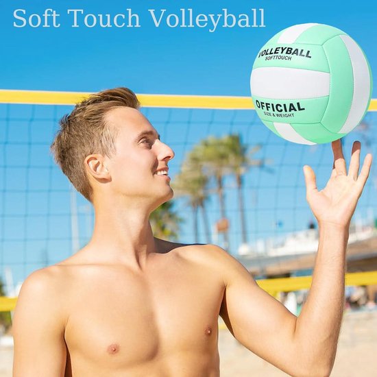 Officiële Maat 5 Volleybal – Zacht, Waterdicht, PVC/Rubber, Voor Binnen & Buiten, Incl. Opblaaspomp