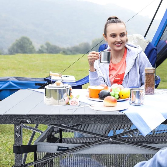 Aluminium oprolbare klaptafel voor camping en tuin - geschikt voor 4-6 personen tot 80 kg Vouwtafel van Lumos Aptuit — afbeelding 2