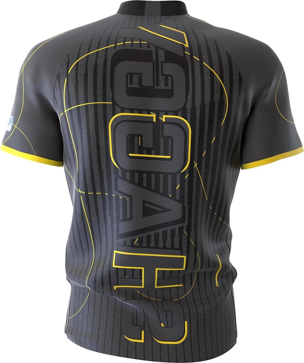 Wereldkampioenschap darttop heren dartshirts - Scott William "Shaggy" Dartshirt 2024 Edition (Large) - Coolplay Collarless Pro Player Edition T-shirt dartgeschenken