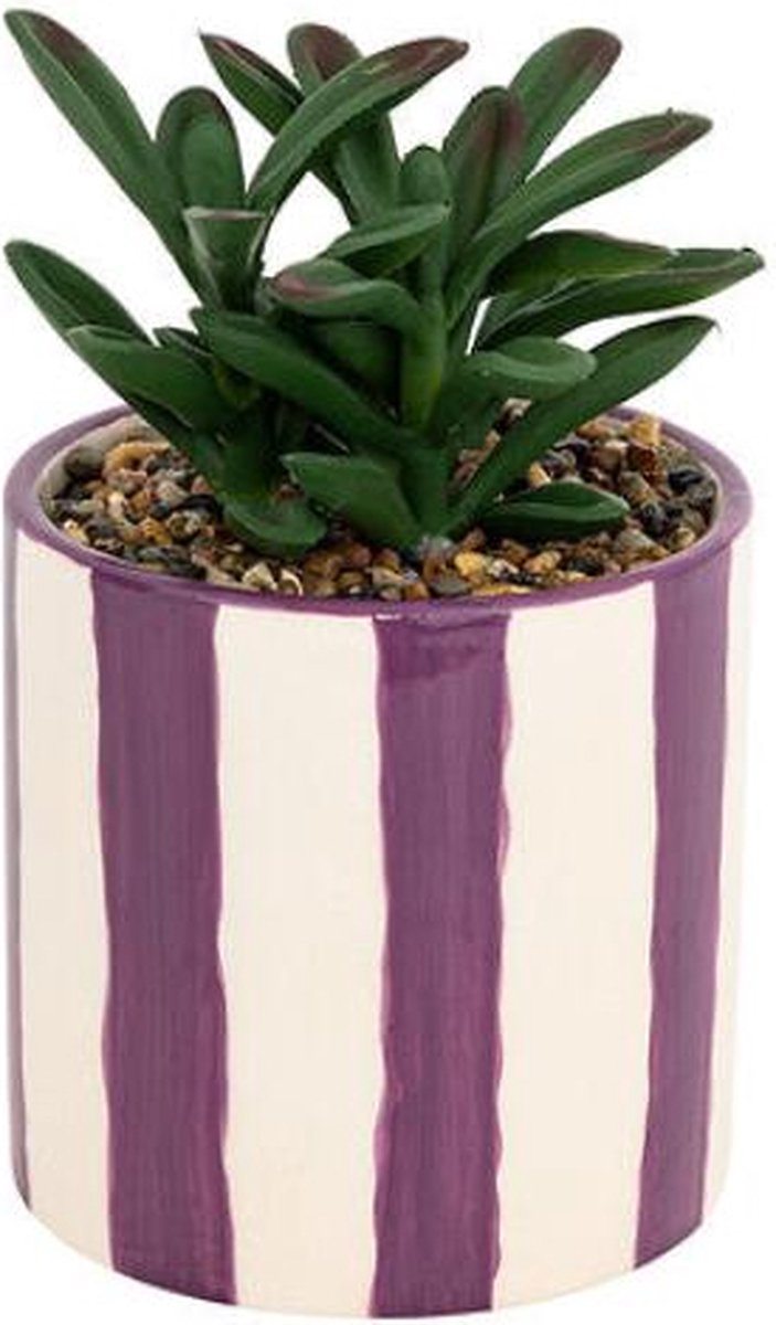 Atmosphera Kunstplant keramische pot - Ø10xH17cm - Violet Paars