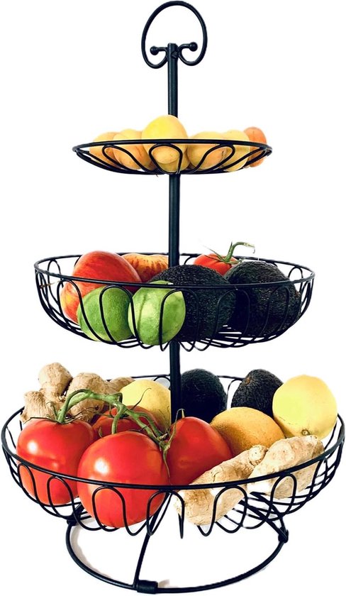 Zwart 2 Etages Fruitetagère Fruitschaal Etagère Groot Voor Meer Ruimte Op Het Werkblad Fruitschaal Opbergrek Houdt Groenten En Fruit Vers Fruit Basket Zwart 2 Etages Fruitetagère Fruitschaal Etagère Groot Voor Meer Ruimte Op Het Werkblad Fruitschaal Opbergrek Houdt Groenten En Fruit Vers Fruit Basket