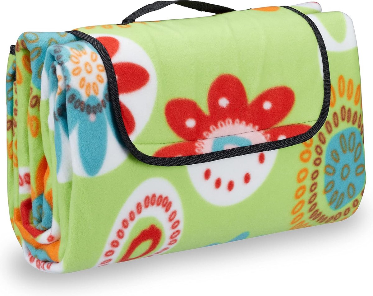 Picknickkleed XXL 200x200 cm - Waterdicht Picknickkleed - groen - Draagbare en Wasbare Picknickdeken met Handvat - Zandvrij Buitenkleed voor Strand, Camping, Park, Tuin, Wandelen, Barbecue en Picknick - Opvouwbaar Picknickkleed - Gewatteerd