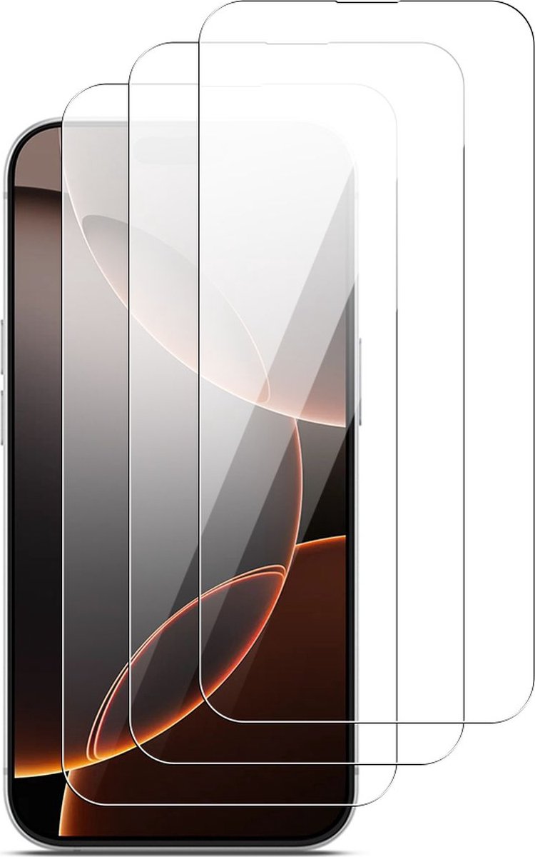 Mobigear Screenprotector geschikt voor Apple iPhone 16 Pro Max | Mobigear Screenprotector Folie - Case Friendly (3-Pack)