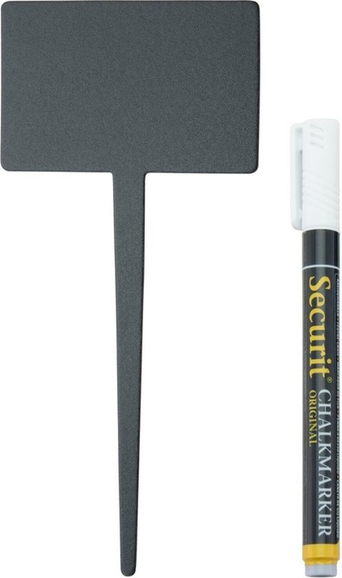 Krijtbordjes - 10x - op stokje - 18 cm - met stift - Moestuin/groentetuin/kruidentuin - schrijfbordjes - Tuin bordjes/labels