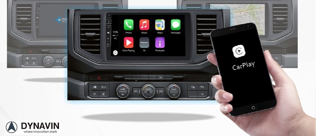 Navigatie VW Crafter vanaf 2017 touch Screen parrot carkit apple carplay android auto TMC