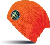 Warme gebreide Beanie wintermuts in het fel oranje voor volwassenen - Damesmutsen / herenmutsen - 100% polyacryl