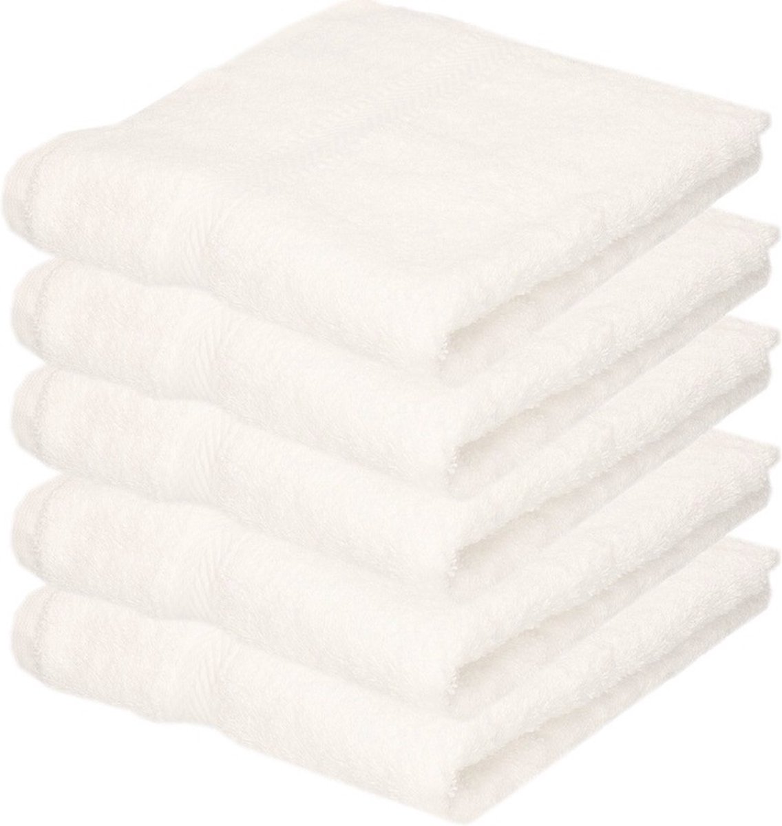 Towelcity Luxe badhanddoek - 5x - wit - 50 x 90 cm - 550 grams - Badkamer textiel - Katoen
