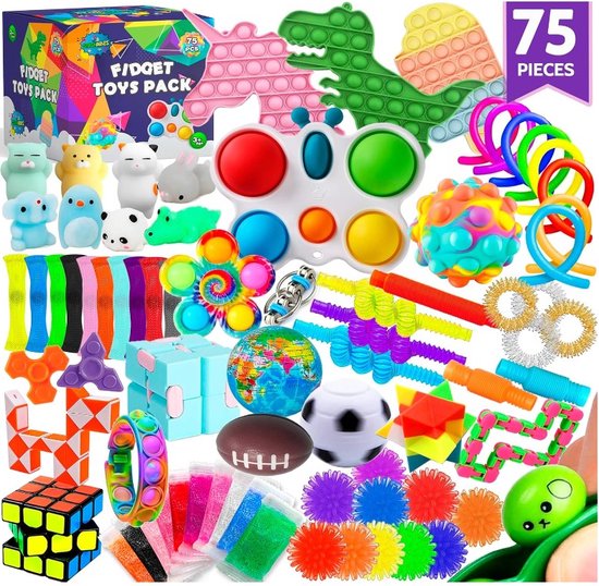 XIATIAN Pop It Speelgoed, 4 Stuks Push and Pop Bubble Sensory Fidget