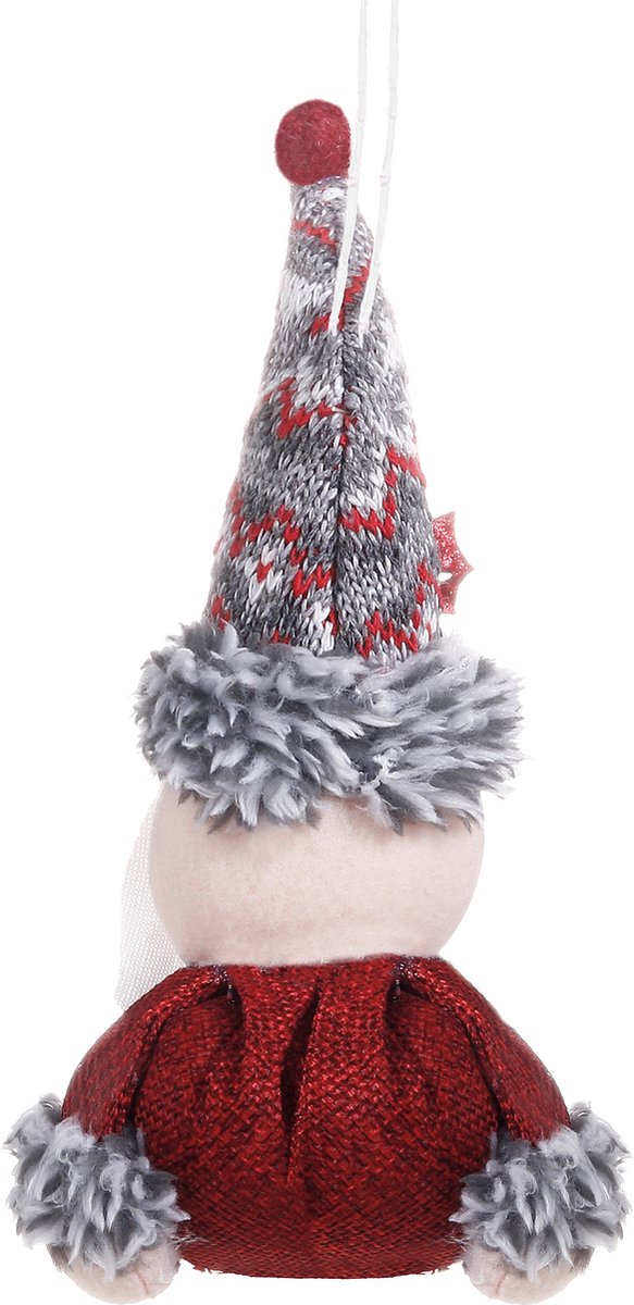 springos Kerstman Hangend - Kerstdecoratie - Kerstdwerg - Hangend - 19 cm Rood