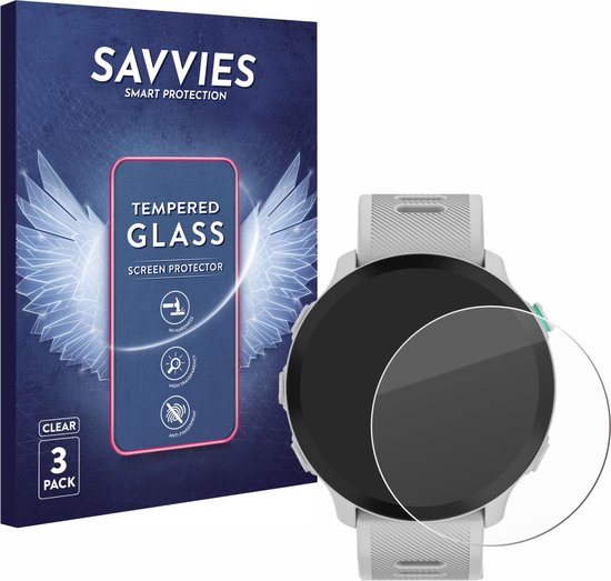 Savvies - Protecteur d'écran en Glas pour Garmin Forerunner 55 - Verre de protection trempé 9H (3 pièces)