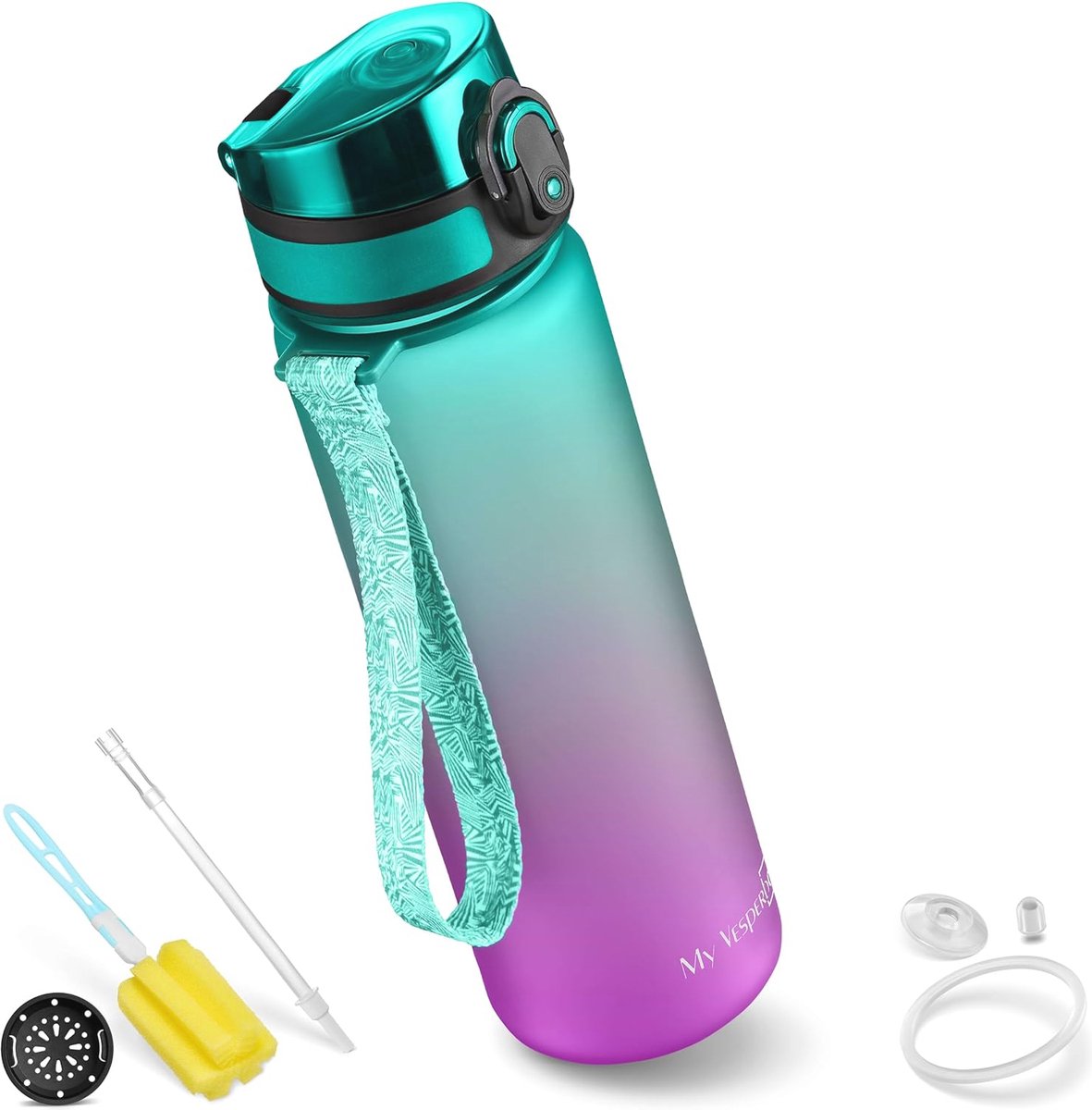 Goedkoopste Lekvrije Drinkfles voor Kinderen met Rietje en Zeef - Duurzaam en Lichtgewicht Tritan - 350ml, 500ml, 750ml - Perfect voor School en Sport