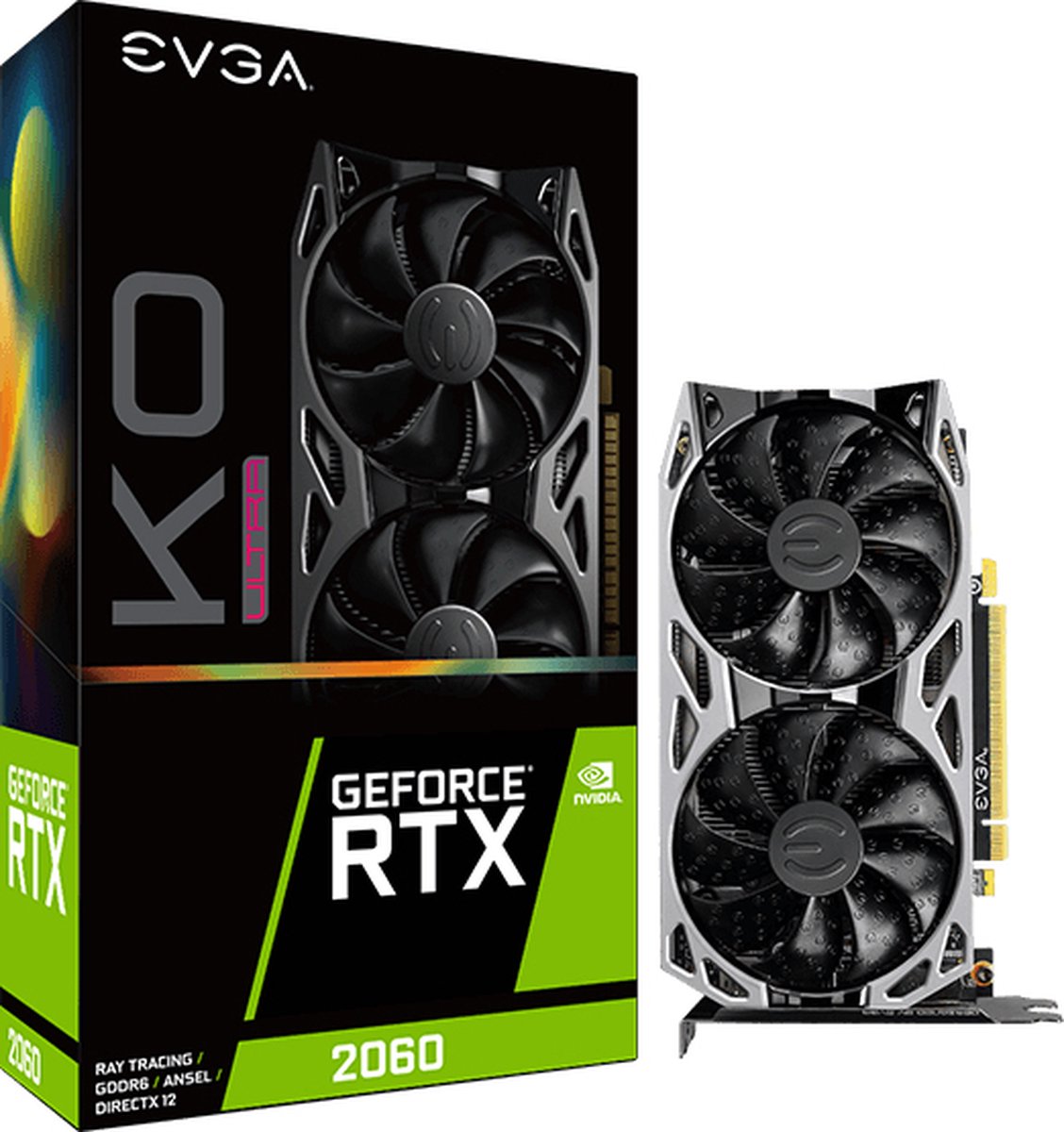 Evga 06G-P4-2068-Kr Videokaart Nvidia Geforce Rtx 2060 6 Gb Gddr6