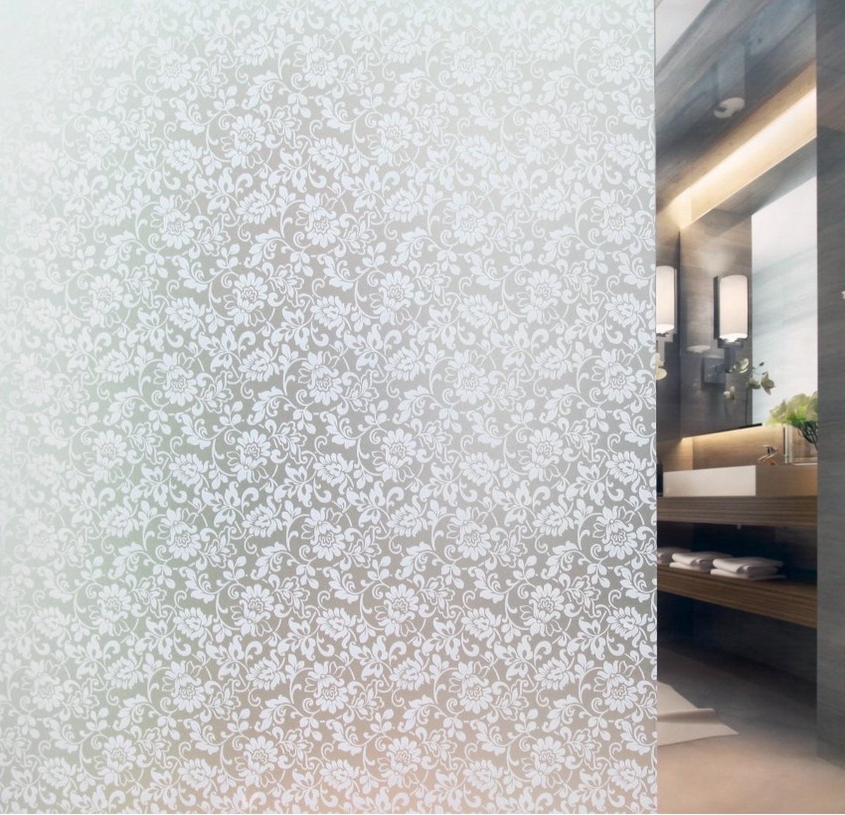 3x rollen raamfolie - barok - semi-transparant - vinyl - 45 cm x 2 m - glasfolie