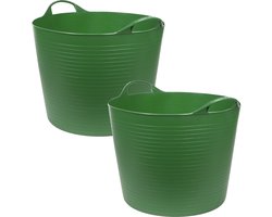 2x benson flexibele kuip - groen - 45 liter - 37 x 45 cm - emmer - wasmand